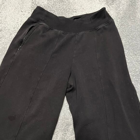 Athleta Retroplush Straight Leg Pants Womens Medium Tall Sweatpants Black Lounge - Picture 2 of 11